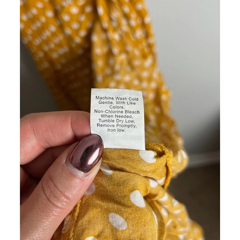 Yellow Polka Dot Ruffle Wrap Midi Dress Size Medium Sleeveless Summer Size Med - Picture 5 of 8
